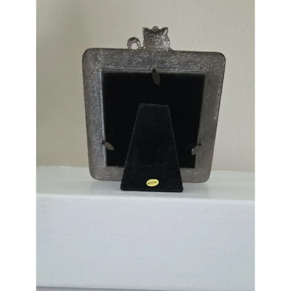 Red Cat Photo Frame with Pewter Accents